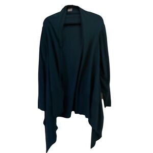 CHLOE & AMELIA Women Teal Blue Cardigan Sweater Duster Waterfall Open Front  2X